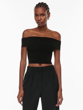 Aritzia Babaton Sculpt Knit Off-Shoulder Top